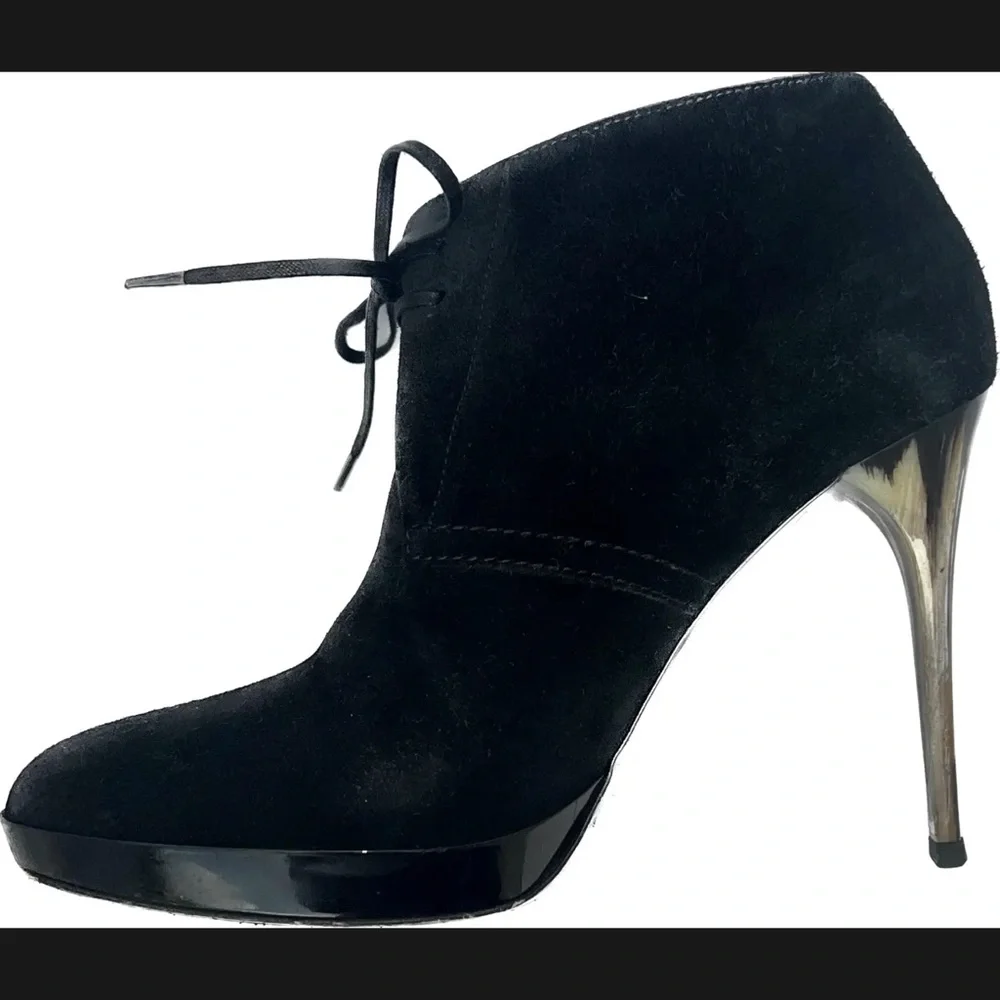 BURBERRY PRORSUM Black Suede English Icons Tanfield 110 BOOTS Size 38 - Picture 8 of 9